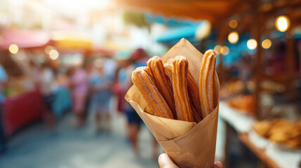 Street Vendor Churros in Paper Cone