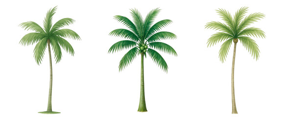 Tropical Palm Trees &ndash; Dark and Light Watercolor Variations
