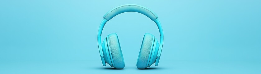 A light blue headphones product shot on a plain background.