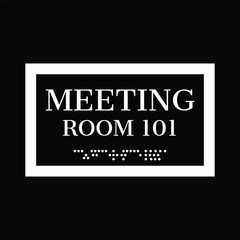 Acrylic 3D Lettering Meeting Room 101 Name Plate vector