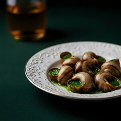 Elegant French Escargots in Modern Plating for Upscale Restaurant Dining Experience