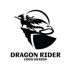Dragon Rider Vector Logo Design