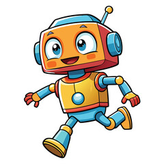Cartoon robot character running