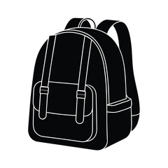 Fototapeta premium School backpack with straps equipment silhouette vector illustration
