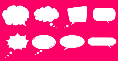 Speech bubbles collection, blank text boxes, conversation, chats