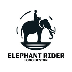 Elephant Rider Vector Logo Design 