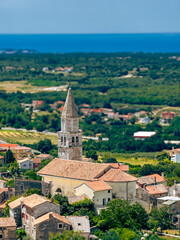 Višnjan Visnjan Istria panorama drone shot Visignano