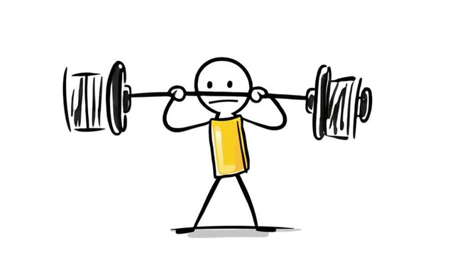 Animated Stickman Seated Barbell Press Workout