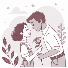 Obraz premium Romantic couple in the park free online design download.