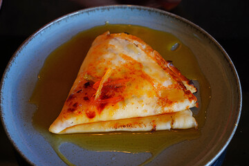 Crepe Suzette with orange zest