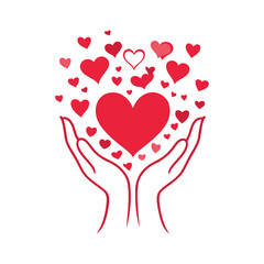 Love And Friendship Bond Hands Holding Heart Vector Vector Illustration
