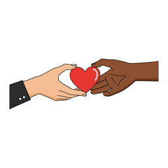 Obraz premium Love And Friendship Bond Hands Holding Heart Vector Vector Illustration 