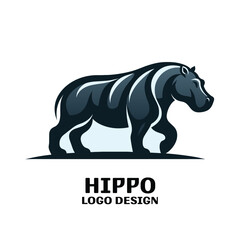 Hippo Vector Logo Design 
