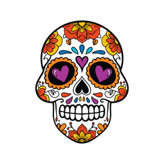 Mexican Festival Skull For Dia De Los Muertos 3 Vector Illustration
