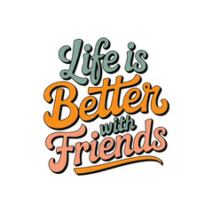 Friendship Day Typography Vector Illustration

