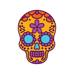 Mexican Festival Skull For Dia De Los Muertos 3 Vector Illustration
