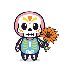 Mexican Festival Skull For Dia De Los Muertos 3 Vector Illustration

