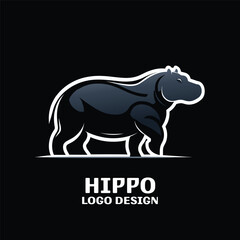 Hippo Vector Logo Design 