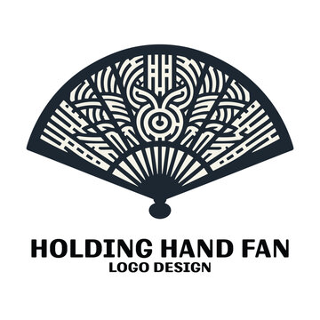 Holding Hand Fan Vector Logo Design 