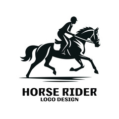 Horse Rider Vector Logo Design 