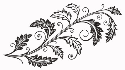 Elegant floral vector design with leaves and swirls for graphic design and decoration projects free download