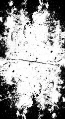 Distressed black and white grunge texture with crack and speckled pattern.