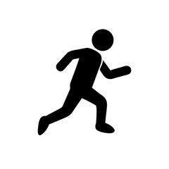 Silhouette of a Man Running – Dynamic Motion Sport Icon in Minimalist Style