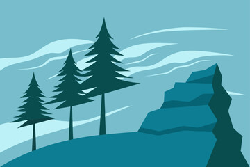 Fototapeta premium winter landscape with trees