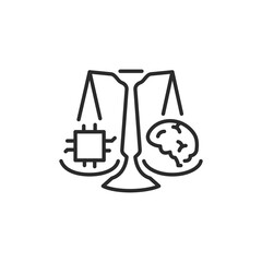 Fototapeta premium AI vs Human Balance icon. Simple AI vs Human Balance icon for social media, app and web design. Vector illustration