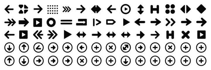 arrow vector icons with various directions, line styles, and cursor shapes for contemporary design use in apps, websites, and marketing.