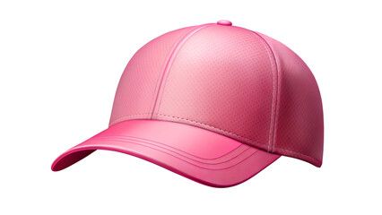 Fototapeta premium A shiny pink baseball cap, perfect for casual wear, isolated on a transparent background