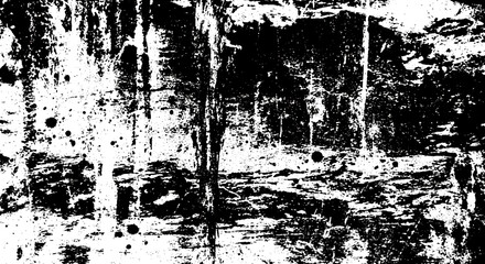 Distressed black and white grunge texture with splatters and brush stroke patterns.