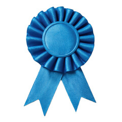 Blue ribbon with a gold border