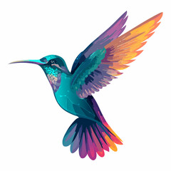 stylized hummingbird icon in gradient fill symbolizing spring energy, delicate beauty, and vibrant nature
