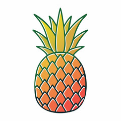 Obraz premium stylized pineapple icon in gradient fill symbolizing tropical flavor, summer hospitality, and sunny vacation vibes