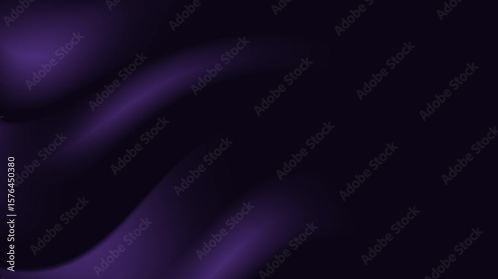 Wall mural dark abstract animation with flowing purple waves, creating a smooth, elegant motion effect