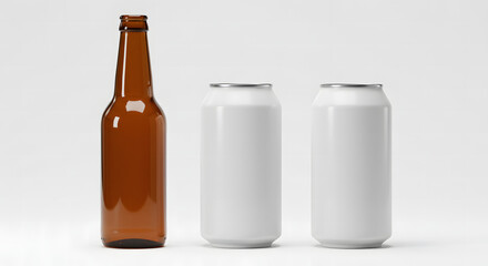 3D Beer Bottle & Tin: Advertising Concept Mockups