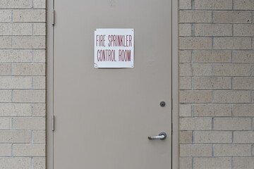 Fire sprinkler control room.