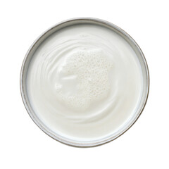 Bowl of milk with a white foam on top
