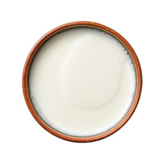 Bowl of milk with a white foam on top