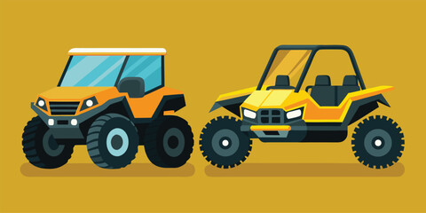 UTV & ATV Buggy Vehicle Vector Illustration Set &ndash; Off-Road Adventure Graphics

