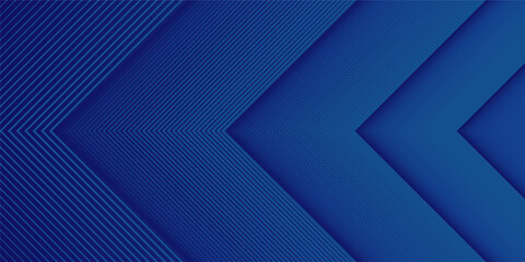 Abstract dark blue shape overlay background with arrow pattern and shadow. Modern futuristic graphic element. Vector illustration.