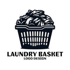 Laundry Basket Vector Logo Design 