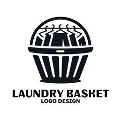 Laundry Basket Vector Logo Design 