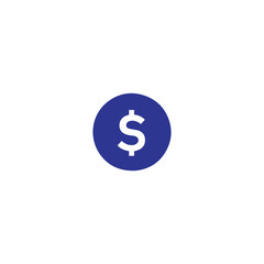 Obraz premium Isolated dollar sign icon in blue circle against white background