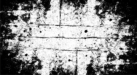 Distressed Concrete Texture with Horizontal Cracks and Mottled Black and White Pattern.