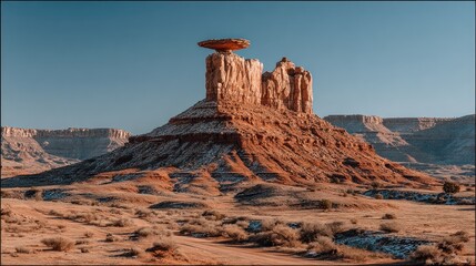 Fototapeta premium Monument Valley's majestic Mushroom Rock at Sunrise
