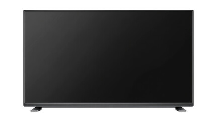 A modern flatscreen television with a wide black display, isolated on a transparent background