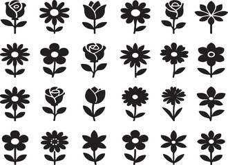 Fototapeta premium Flower vector icons