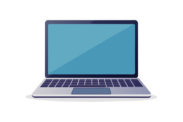 Illustration of a sleek, modern laptop with a smooth design on a white background. Perfect for technology, business, and educational themes, representing efficiency and digital workspaces.